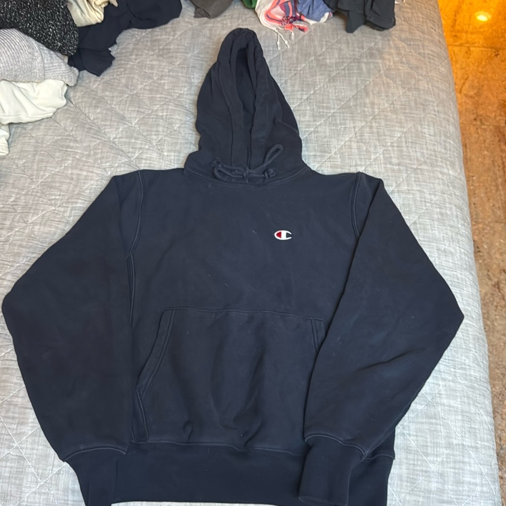 Champion reverse weave hoodie size small navy